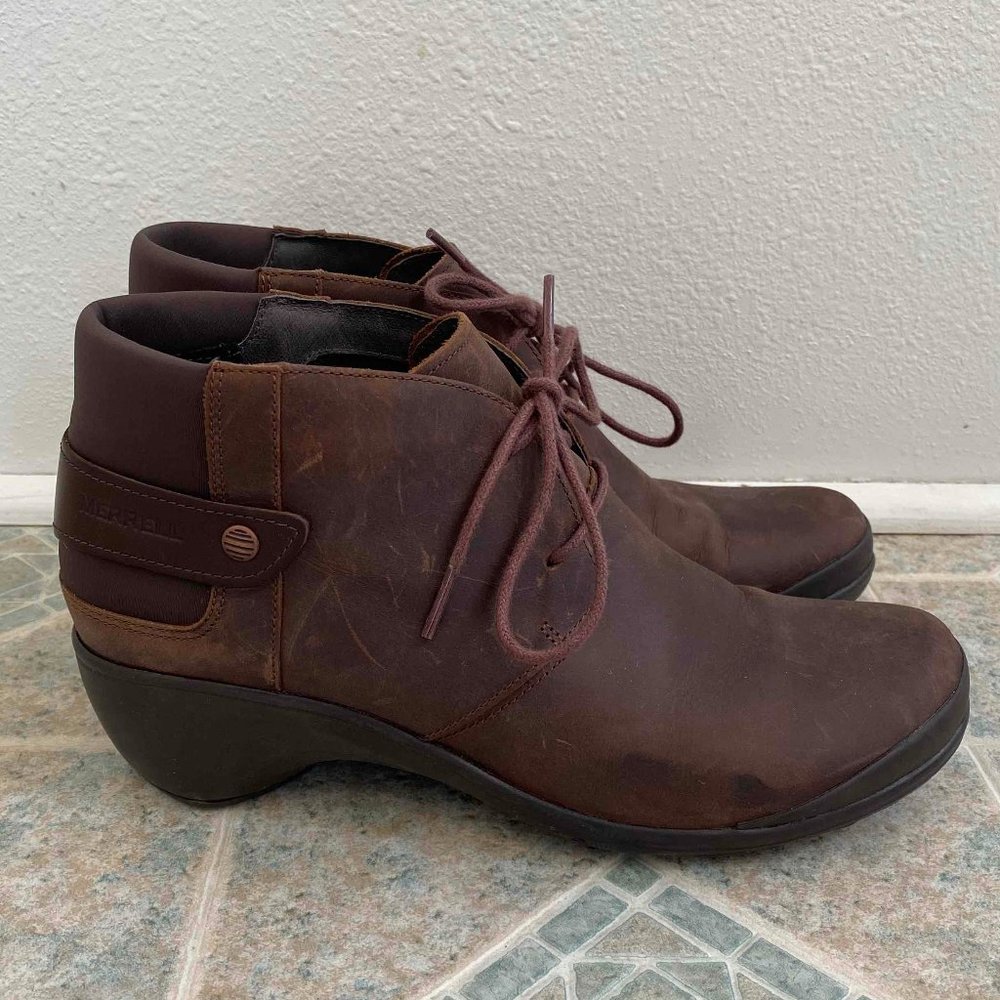 Womens Merrell Leather Booties Size 9.5M EUC